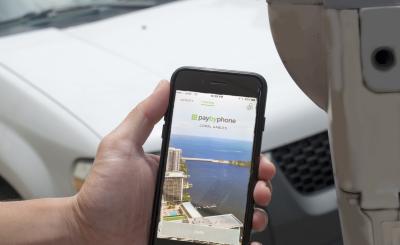User on the Pay by Phone app
