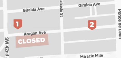 Map of closed parking garage with alternative options