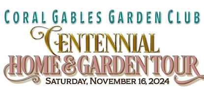 In fancy gold and pink lettering, Centennial Home & Garden Tour