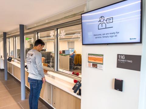 Contractor at the Development Services building service desk