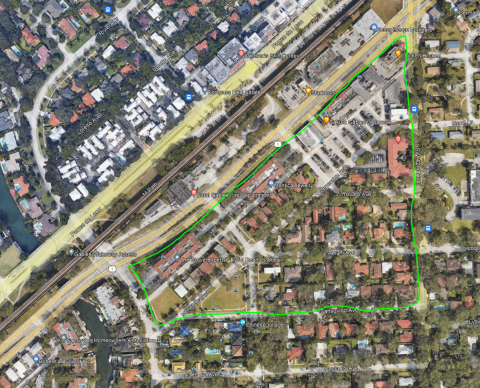 Green outline of sub-phase 1 of FPL's undergrounding plans