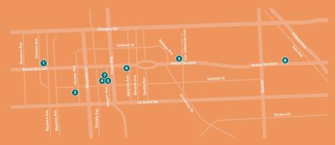 Map of Coral Gables art galleries