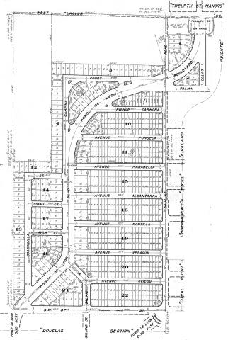 Outline map of Flagler Street Section Plat