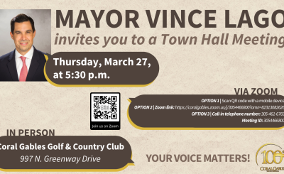 Mayor Vince Lago invites you to a town hall meeting