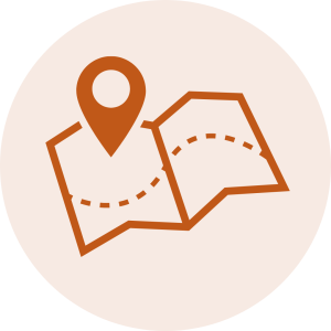 Icon with map and pin